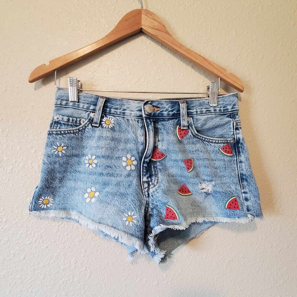 Aeropostale High-Rise Denim Shorty Shorts size 2